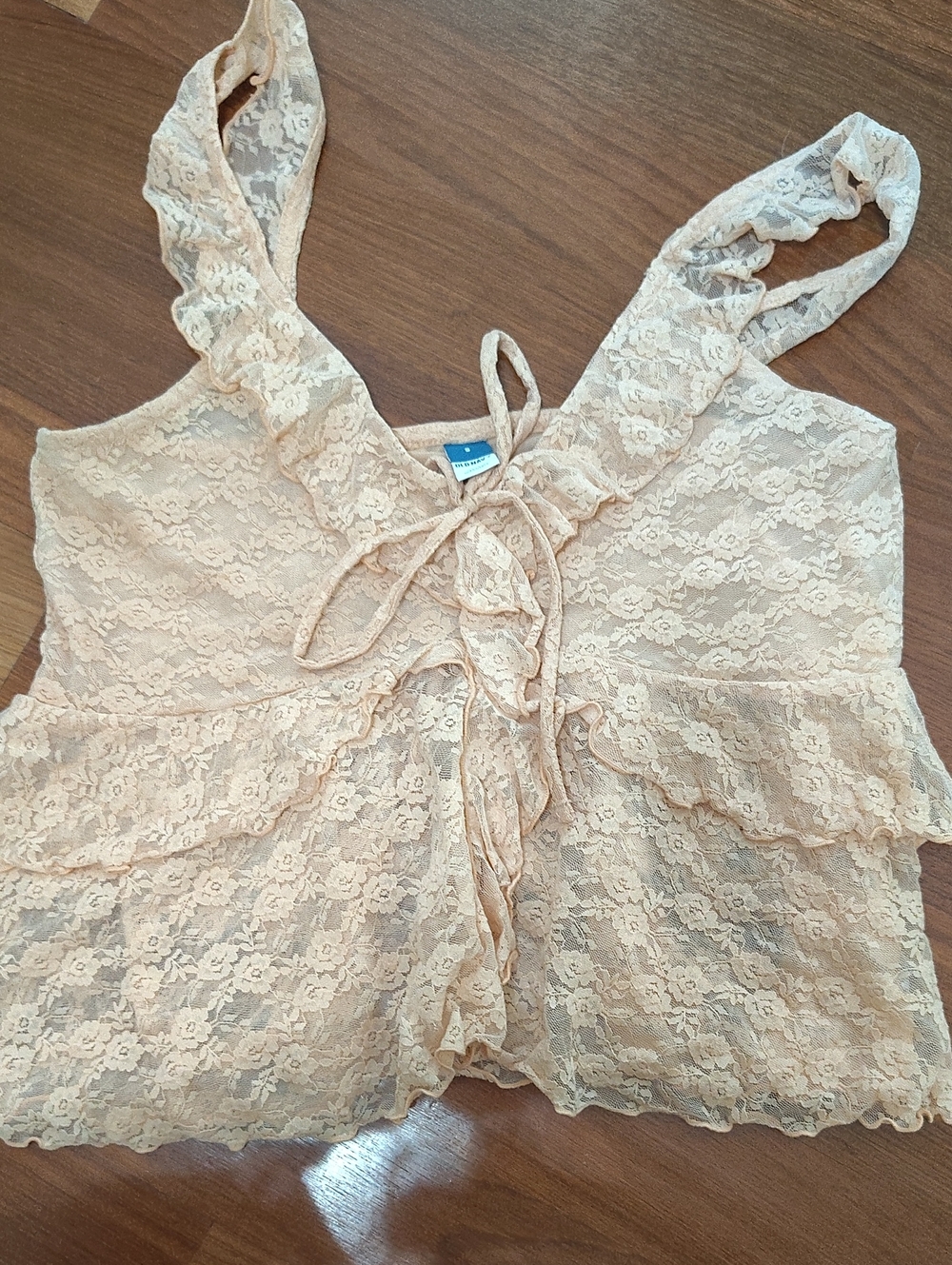 NWOT Old Navy Peach Lace Ruffle Camisole Sz S